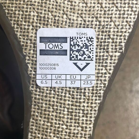 TOMS Sienna Metallic Denim Strappy Wedge Sandals NEW sz 6.5 - Picture 11 of 12